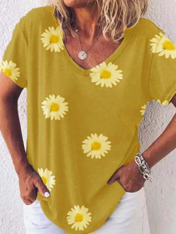 Small Daisy Loose Casual Oversized T-shirt