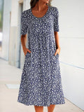Women's plus size printed short sleeve dress