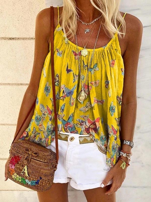 Women's fashion butterfly print camisole