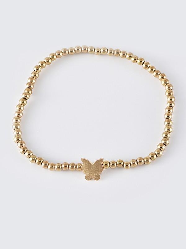 4 Piece Anklet Butterfly Shell Rhinestone