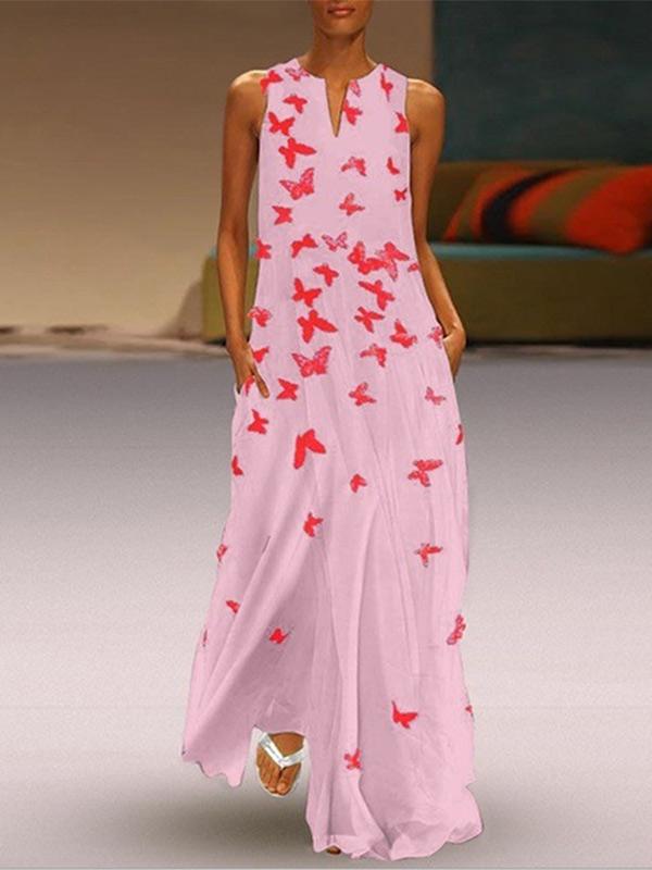 Women's Butterfly Printed Bohemian Dress