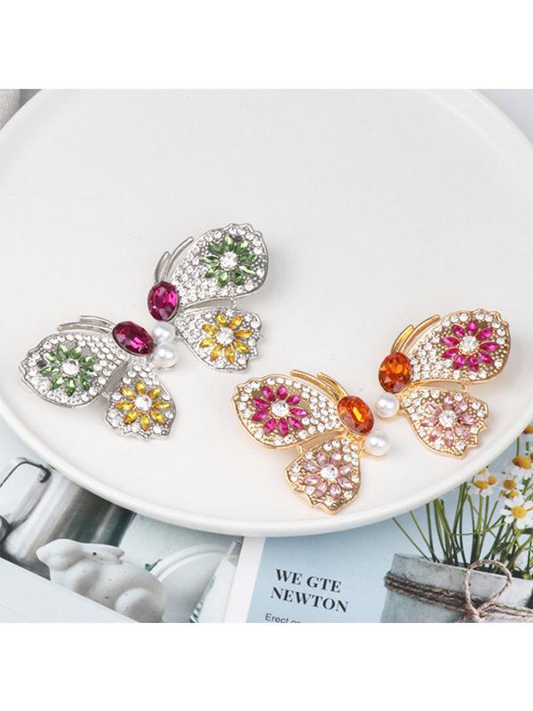 Women's Butterfly Zircon Earrings with Diamonds