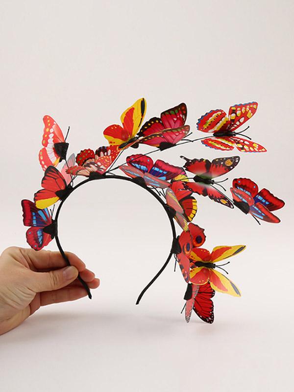 Color butterfly wreath headband