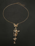 Butterfly Hollow Alloy Diamond Necklace