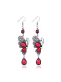 Butterfly crystal tassel earrings