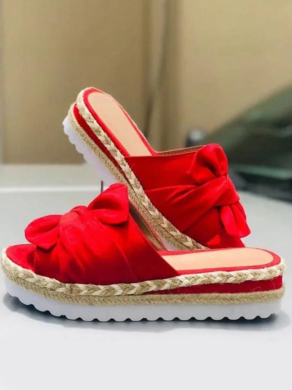 Women's bow size plus size women's casual slippers