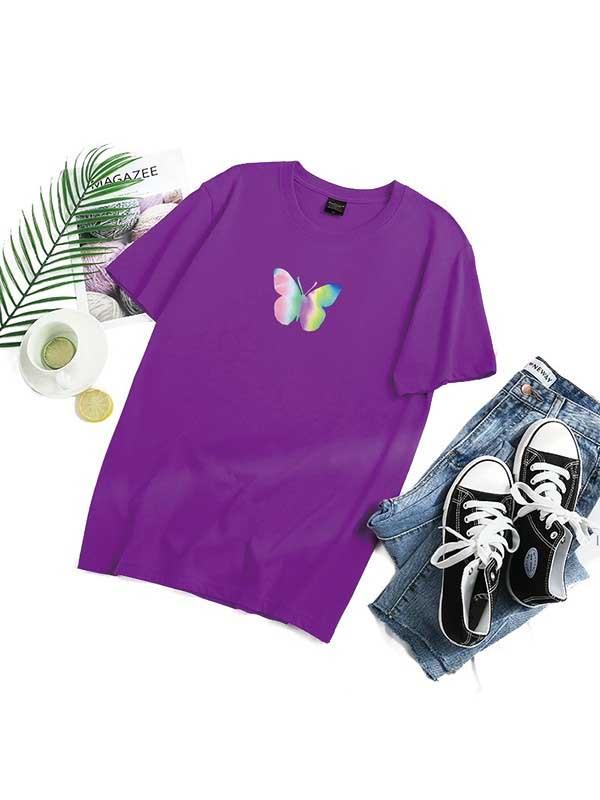 Colorful highlight reflective butterfly T-shirt