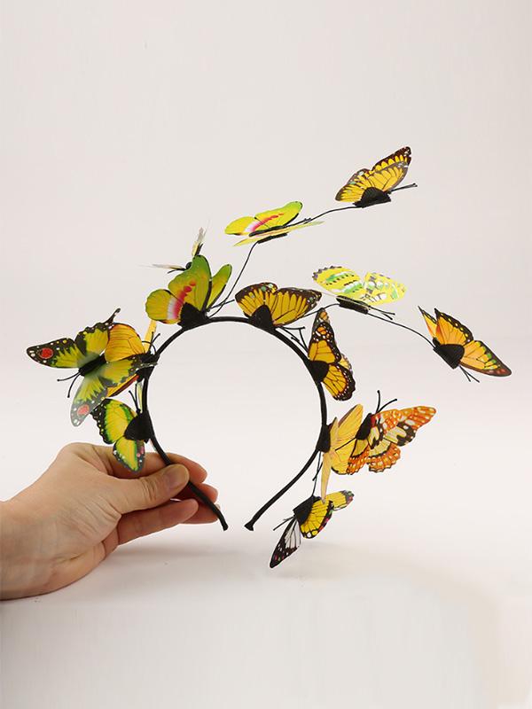 Color butterfly wreath headband