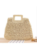 Women's vintage hand-woven openwork handbag