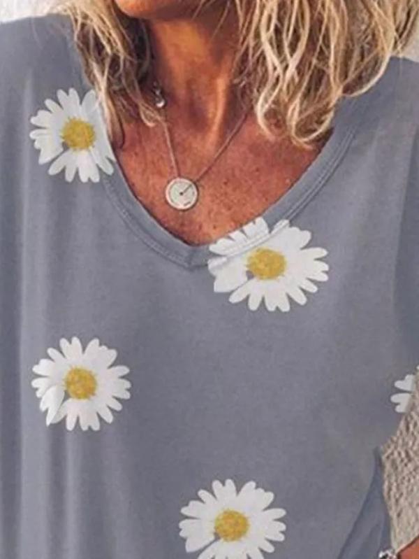 Small Daisy Loose Casual Oversized T-shirt