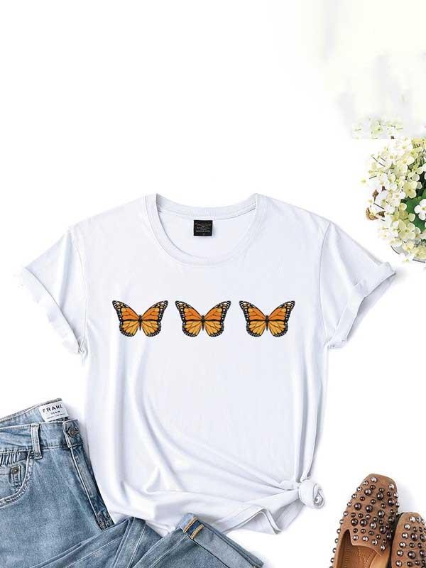 Butterfly fashion print T-shirt