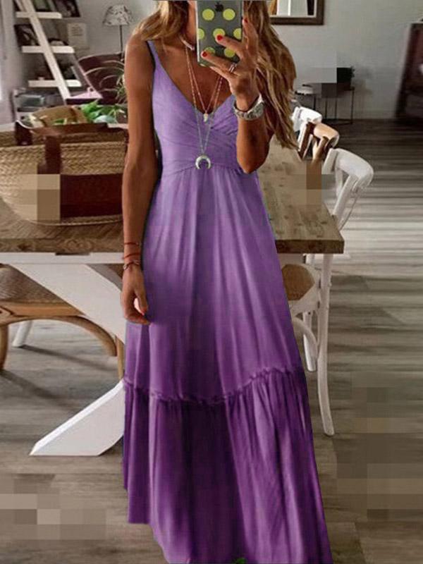 V-Neck Tie Dye Maxi Dress