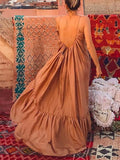 Backless Boho Party Maxi Dress