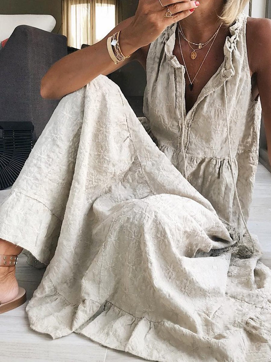 Solid Color Casual Dress