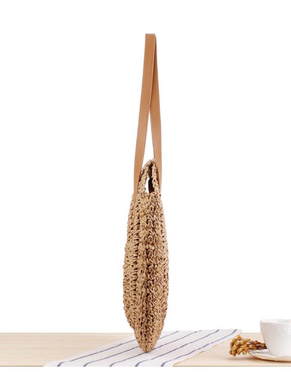 Women's retro round hand-woven bag