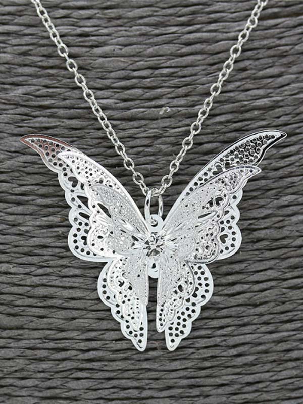 Women's Openwork Butterfly Necklace