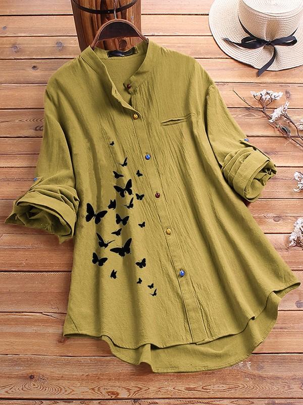 Women's butterfly print top shirt