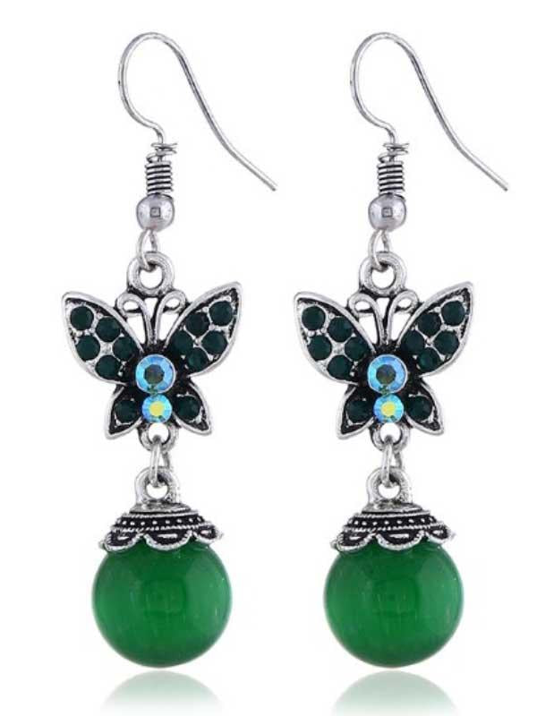 Bohemian butterfly crystal earrings