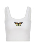 Butterfly embroidered vest